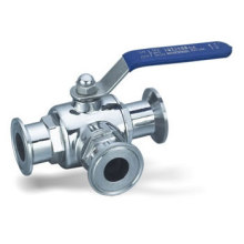 Sanitary Stainless Steel Three Way Clamped Ball Valve